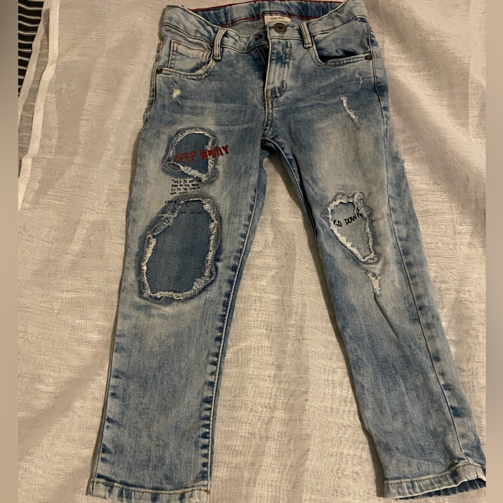 Zara Kids Blue Distressed Jeans